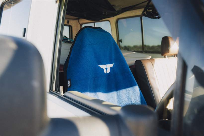 Tuff Towel seat cover in a 4WD troopy